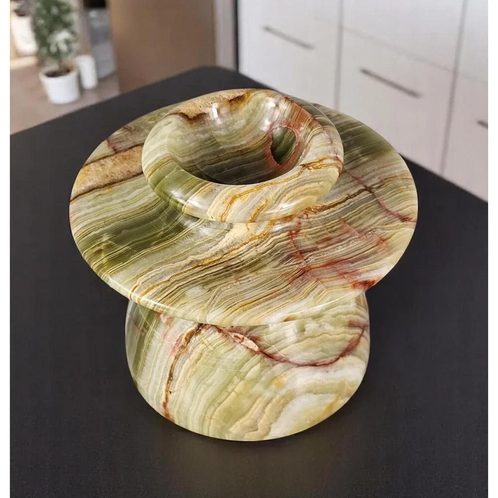 Onyx Green Butter Bell, handmade French Style Marble Butter Crock, Butter keeper